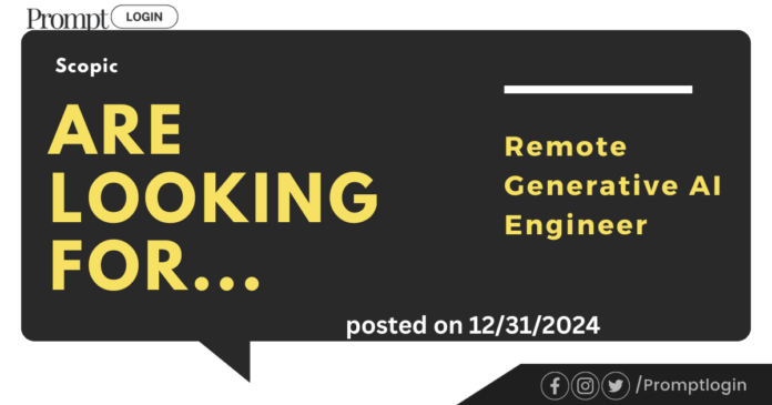 Remote Generative AI Engineer Position Available. Apply Now!