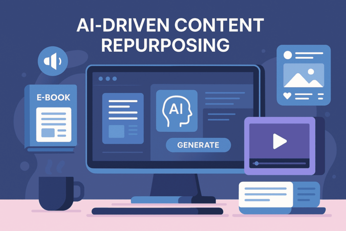 AI-Driven Content Repurposing with tools for eBooks, videos, and social media content creation.