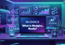 Madgicx Review 2026: Is This AI Marketing Tool Worth It? Madgicx AI advertising platform dashboard with digital marketing analytics and automated ad optimization tools displayed on a modern workspace setup.